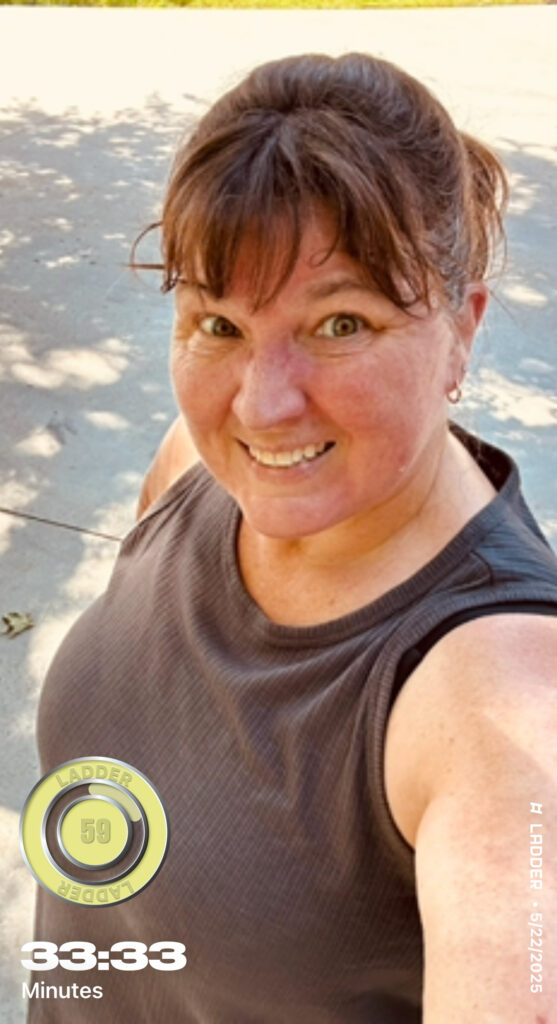 Angela Brooks celebrates her 59th Team Elevate workout and reflects on consistency in fitness and business.