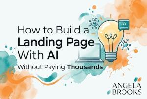Graphic showing a lightbulb icon with the text How to Build a Landing Page with AI without paying thousands.