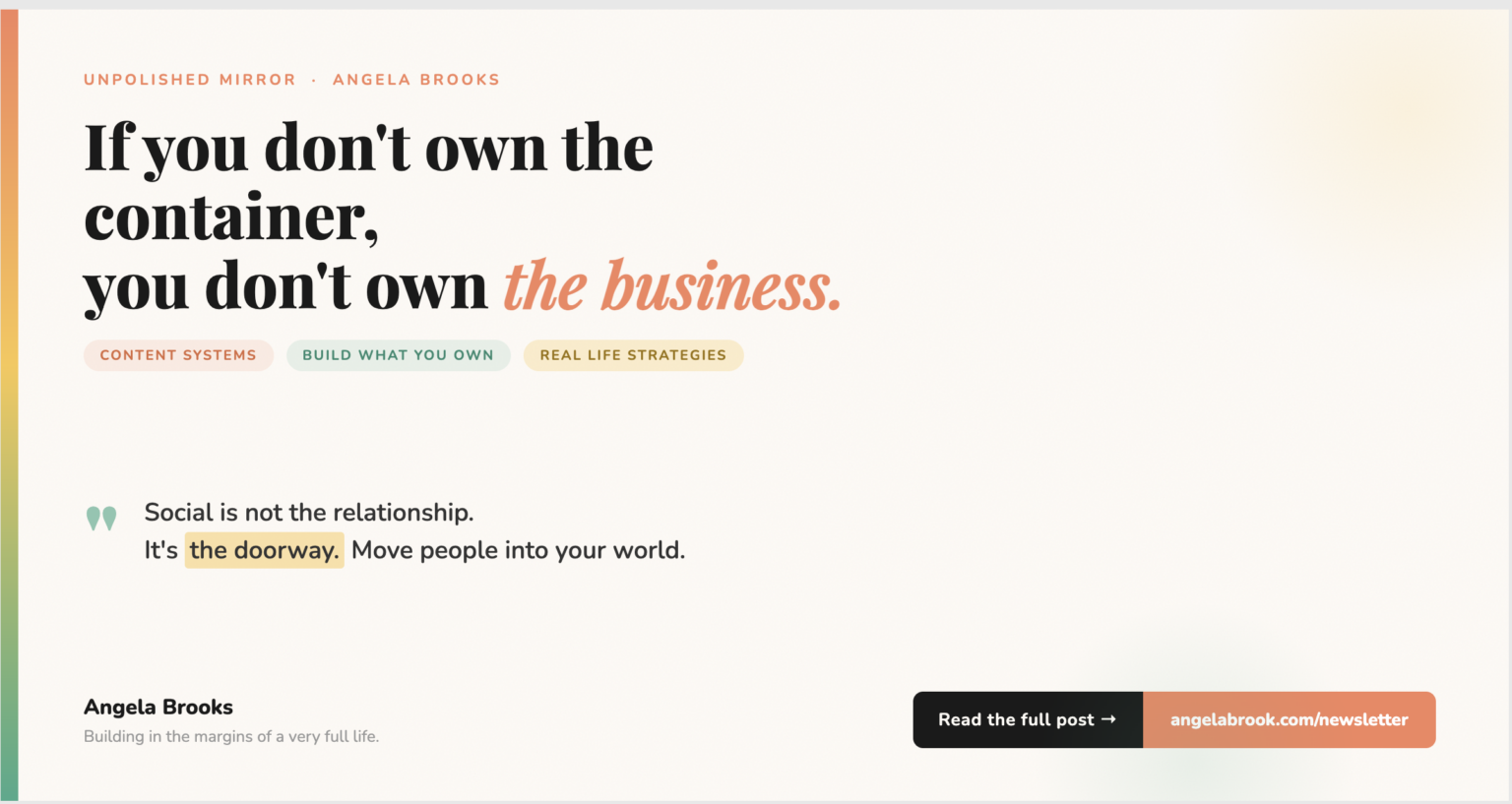 own your content container to build a business that compounds