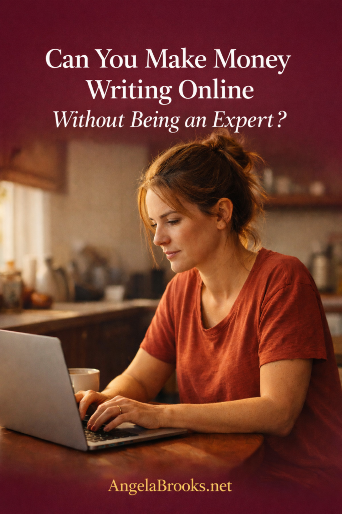 can you make money writing online — woman at laptop starting from zero