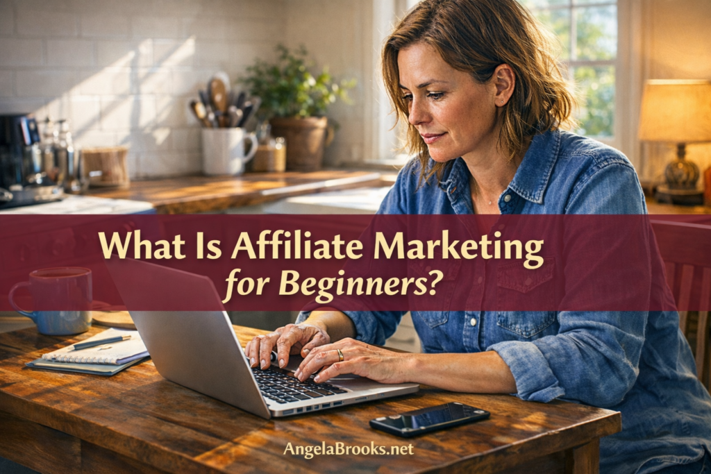 woman at laptop learning what is affiliate marketing for beginners