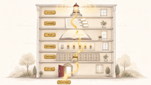A blog that gets found shown as lit layers rising from the ground up